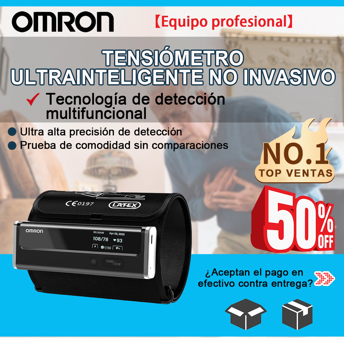 Monitor inteligente 12 en 1 para presión arterial con medición no invasiva