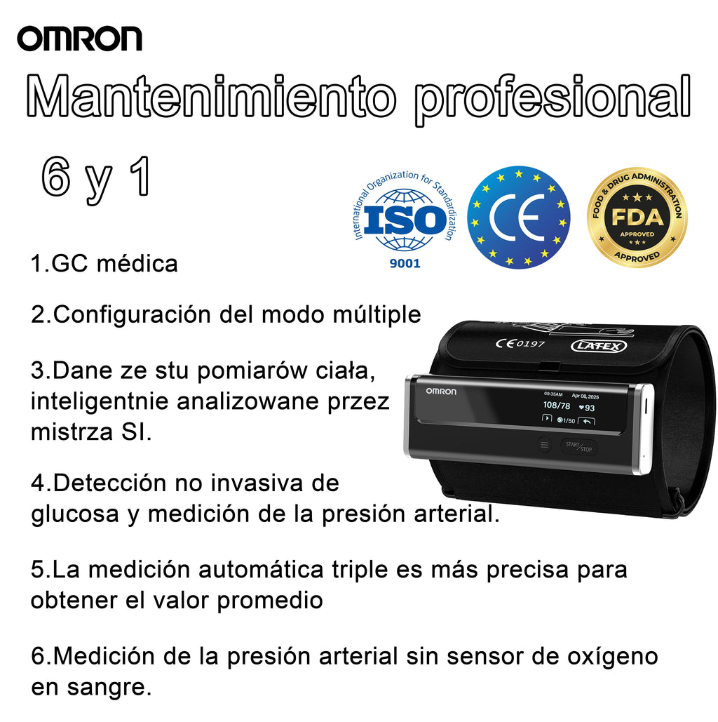 Monitor inteligente 12 en 1 para presión arterial con medición no invasiva