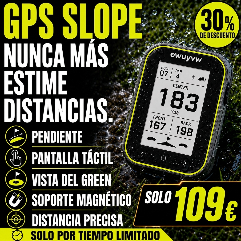 Telémetro GPS para golf con función Slope y soporte con clip