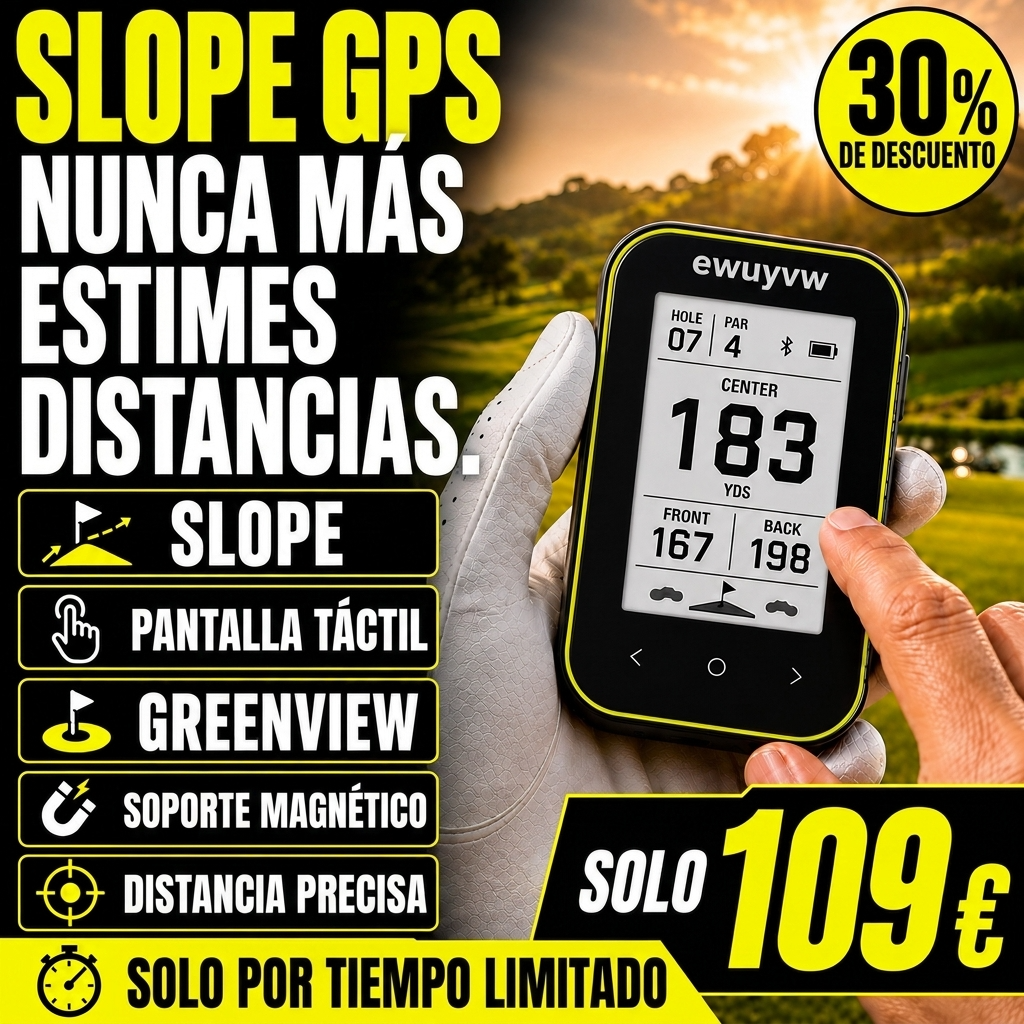 Telémetro GPS para golf con función Slope y soporte con clip