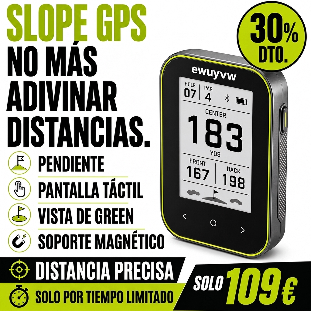 Telémetro GPS para golf con función Slope y soporte con clip