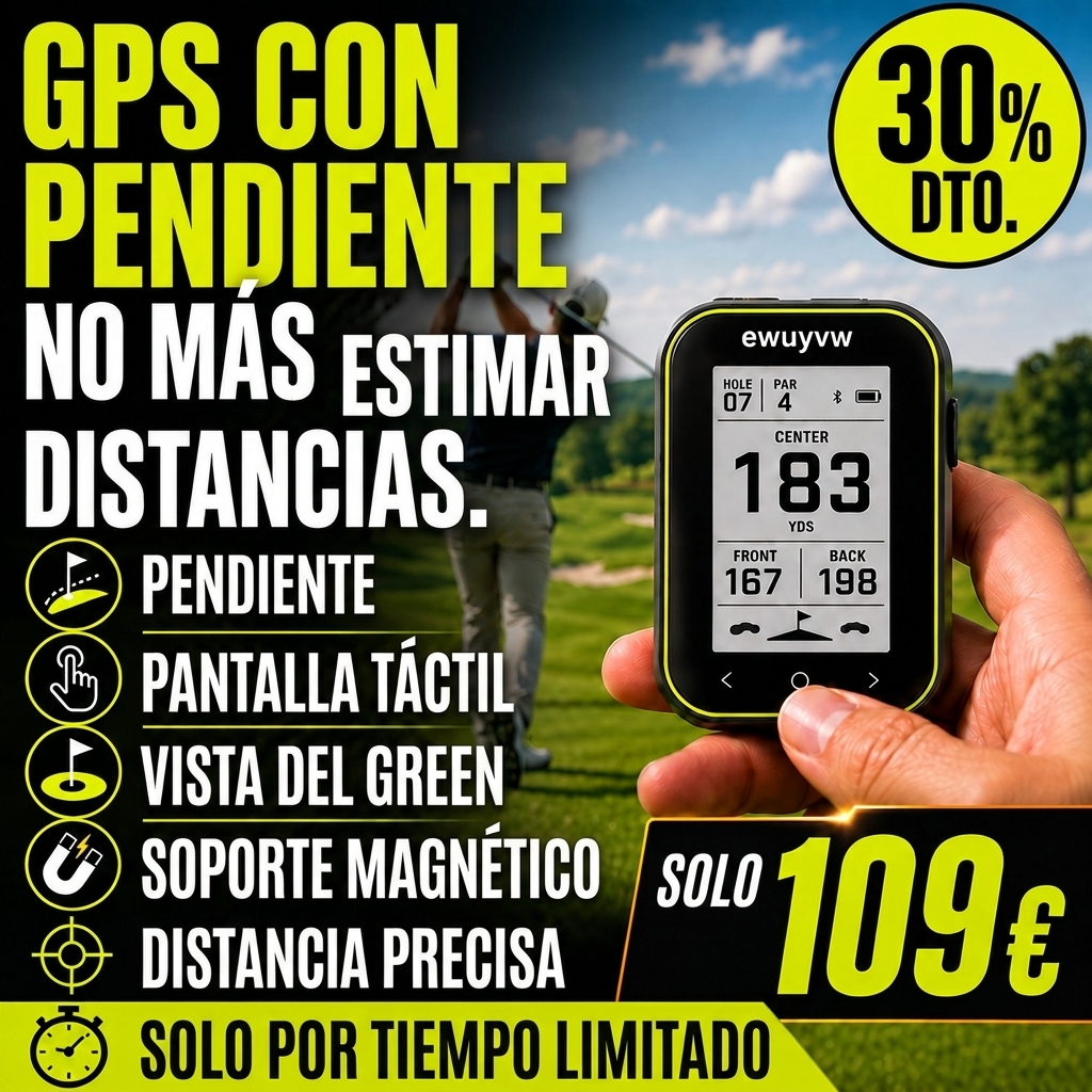 Telémetro GPS para golf con función Slope y soporte con clip