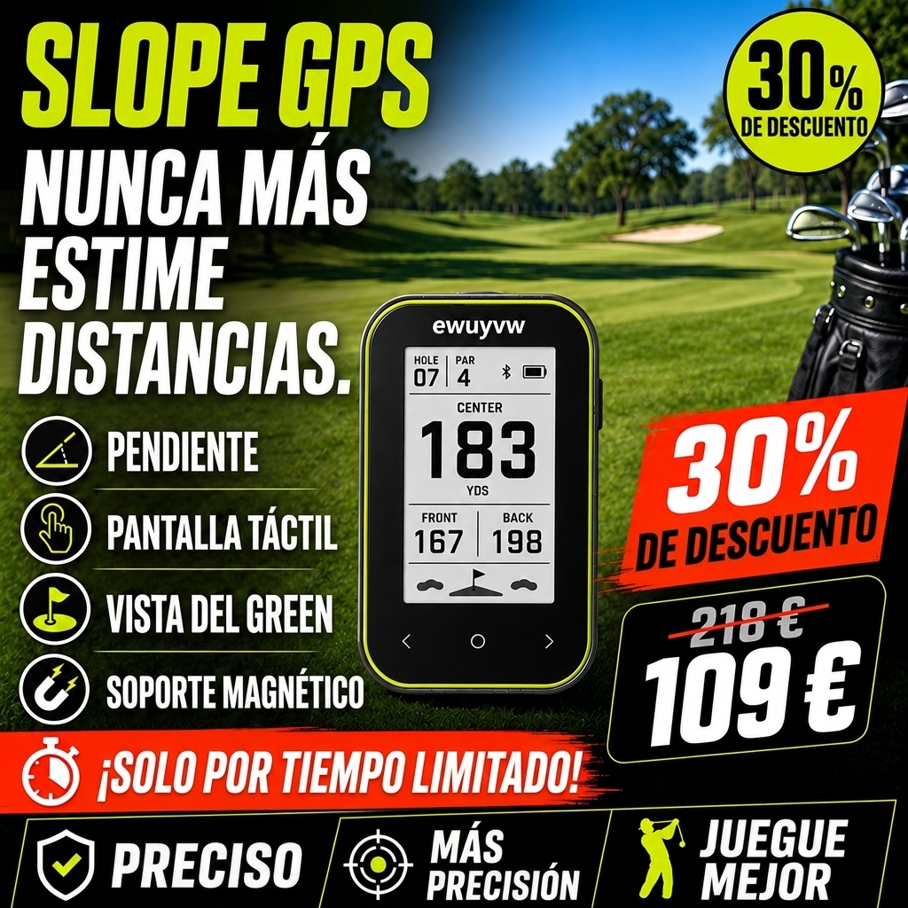 Telémetro GPS para golf con función Slope y soporte con clip