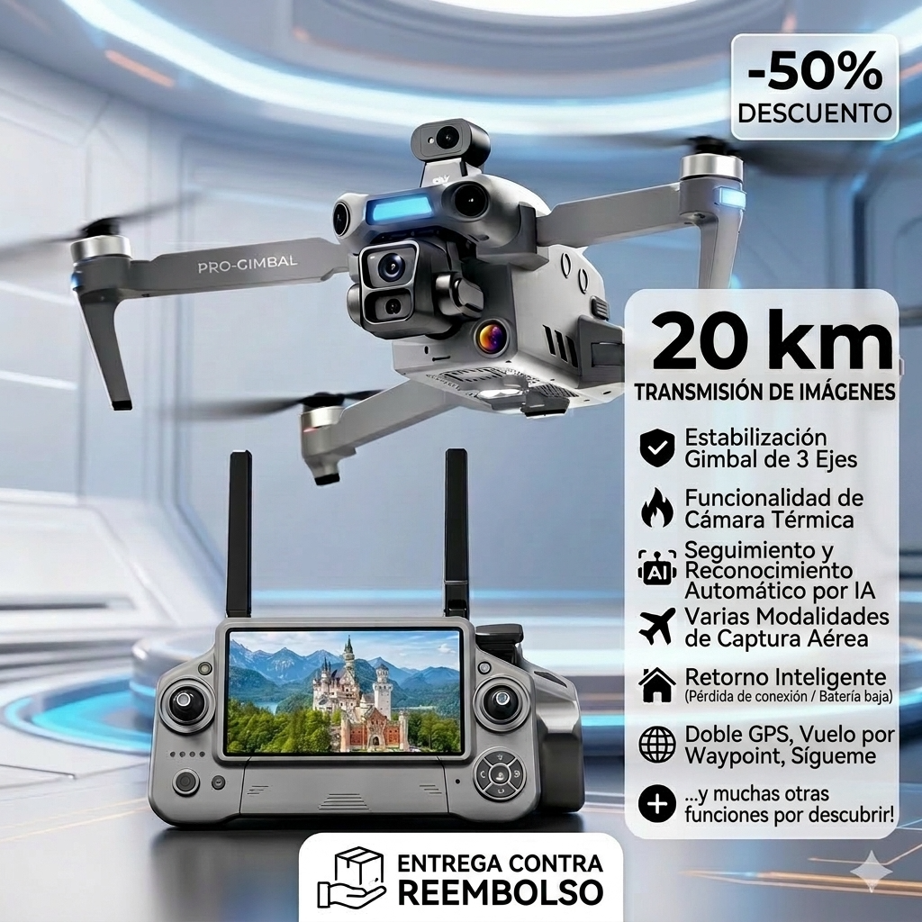 Dron térmico profesional con cámara 4K, infrarrojos y GPS, para caza, seguridad e industria
