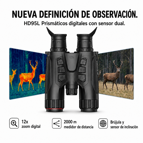 Dispositivo de imagen térmica de doble tubo HD-S850 — Detector térmico para exteriores, binoculares infrarrojos para patrullas y exploraciones en total oscuridad